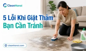 Ảnh đại diện bài viết chia sẻ 5 lỗi khi giặt thảm phổ biến cần tuyệt đối tránh tại nhà và văn phòng