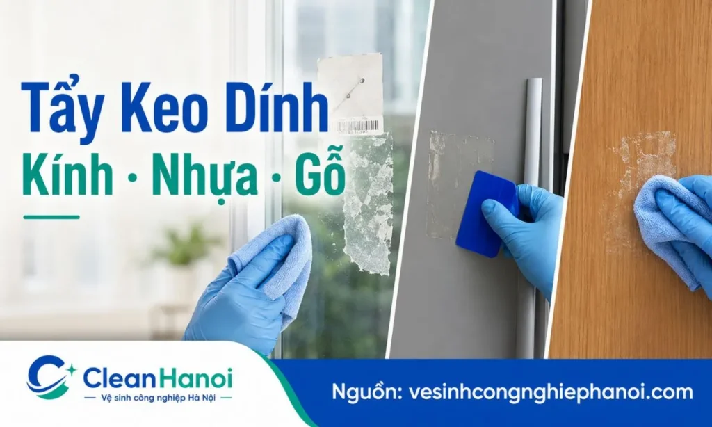 Cách tẩy keo dính trên kính, nhựa, gỗ an toàn không trầy xước