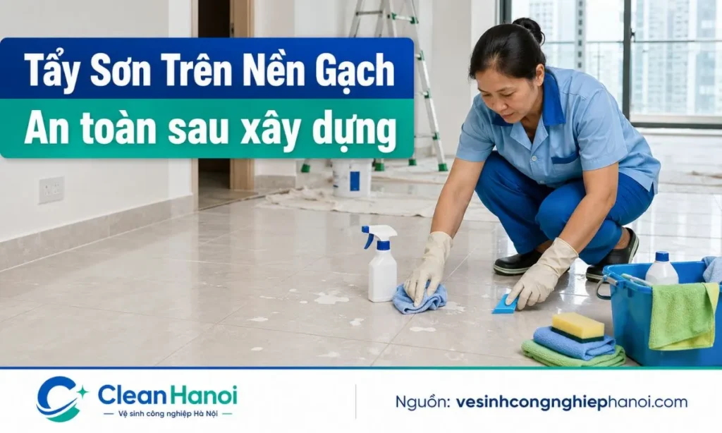 Cách tẩy sơn trên nền gạch, nền nhà an toàn sau xây dựng