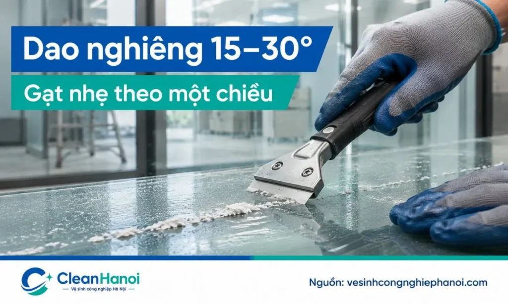 Dùng dao cạo kính tẩy keo silicon đúng kỹ thuật