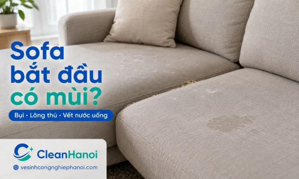 Ghế sofa nên được vệ sinh khi bám bụi, tóc, lông thú cưng, có mùi mồ hôi, mùi thức ăn, mùi ẩm hoặc xuất hiện vết trà, cà phê, sữa, nước ngọt và thức ăn.
