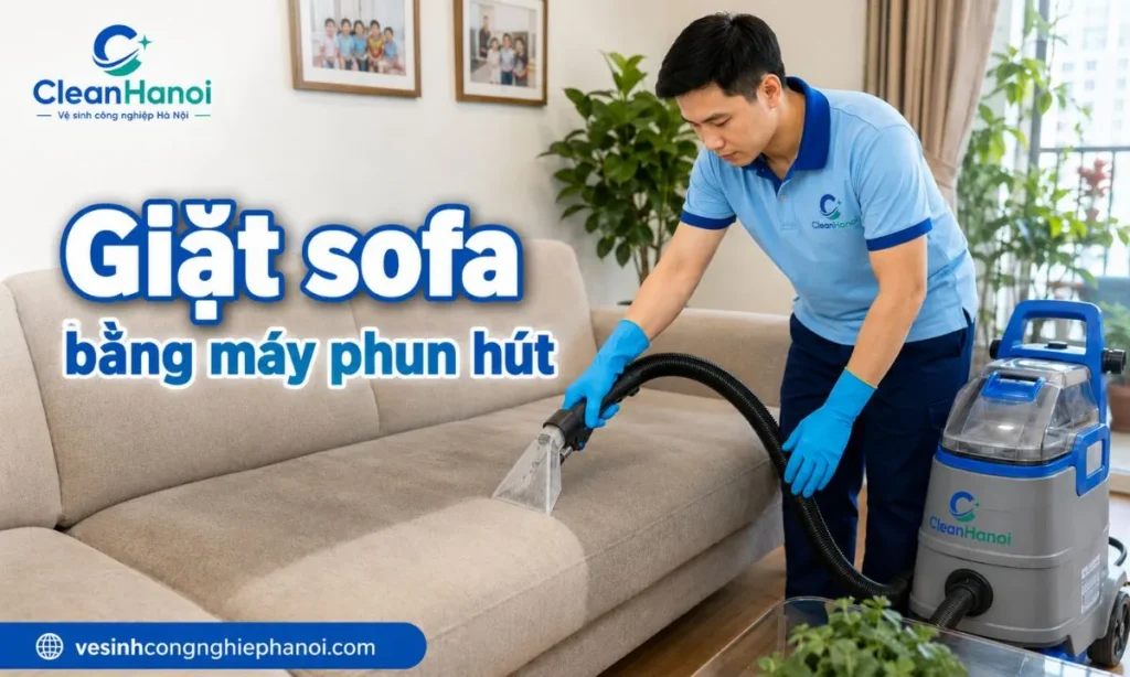 Giặt ghế sofa tại nhà bằng máy phun hút chuyên dụng