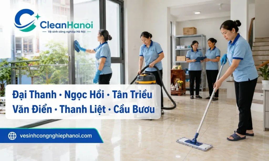 Vệ sinh công nghiệp Thanh Trì tại Đại Thanh, Ngọc Hồi, Tân Triều, Văn Điển