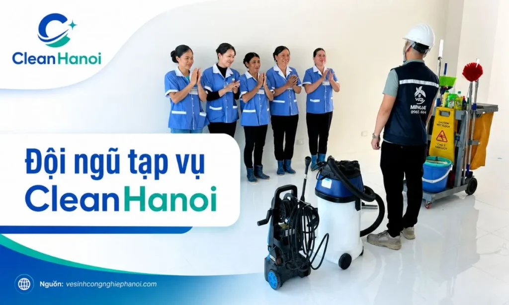 Đội ngũ nhân viên tạp vụ CleanHanoi tại Hà Nội