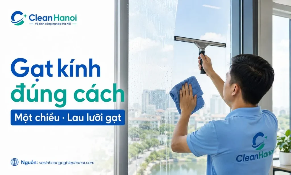 Gạt kính đúng kỹ thuật từ trên xuống dưới, lau lưỡi gạt sau mỗi đường kéo