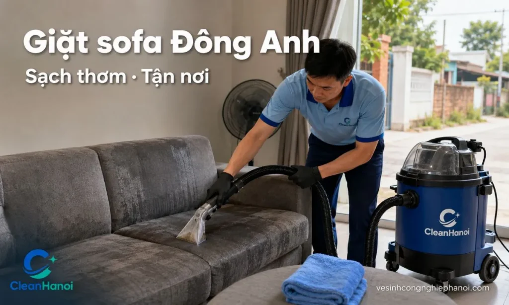 CleanHanoi nhận giặt ghế sofa Đông Anh tận nơi cho nhà riêng, chung cư, văn phòng, cửa hàng, showroom, quán cafe, phòng chờ và khu tiếp khách.