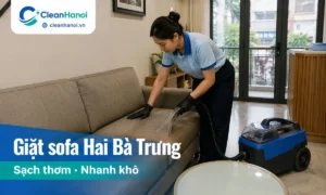 CleanHanoi nhận giặt ghế sofa Hai Bà Trưng cho nhà ở, căn hộ, văn phòng, showroom, quán cafe, phòng khám và khu vực tiếp khách; hỗ trợ làm sạch bụi, mùi ẩm, vết bẩn và giúp sofa nhanh khô hơn.