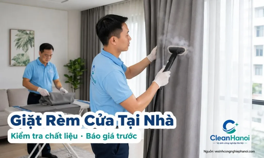 CleanHanoi cung cấp dịch vụ giặt rèm cửa tại nhà Hà Nội cho nhà ở, chung cư, biệt thự, văn phòng, showroom, cửa hàng và rèm văn phòng.