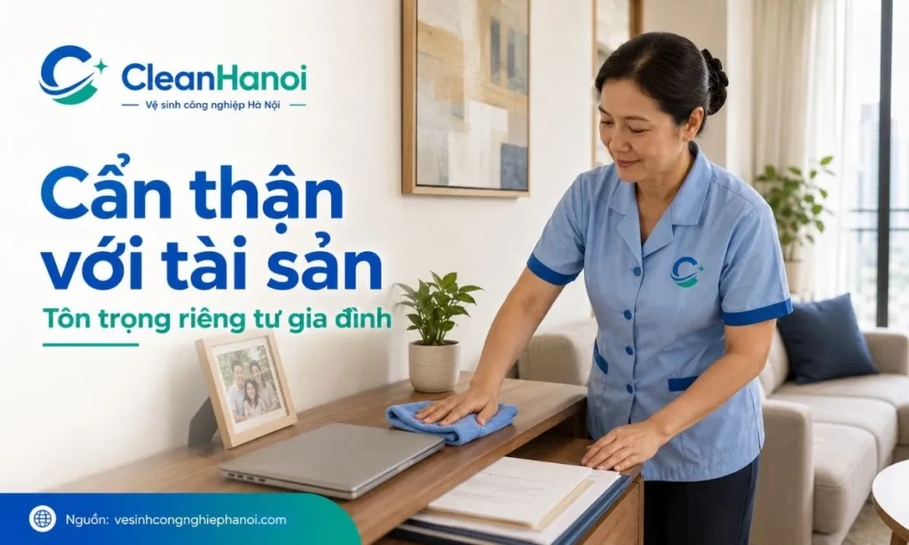 Người giúp việc theo giờ lau dọn cẩn thận, không tự ý mở tủ hoặc di chuyển đồ cá nhân