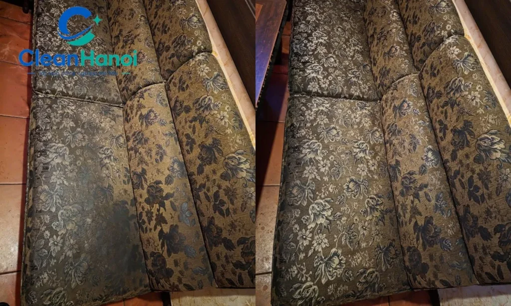 Hình ảnh thực tế giặt ghế sofa tại Hà Nội