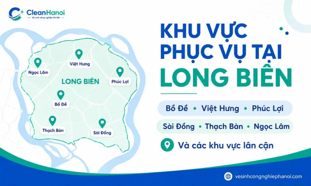 khu vực CleanHanoi nhận vệ sinh tại Long Biên