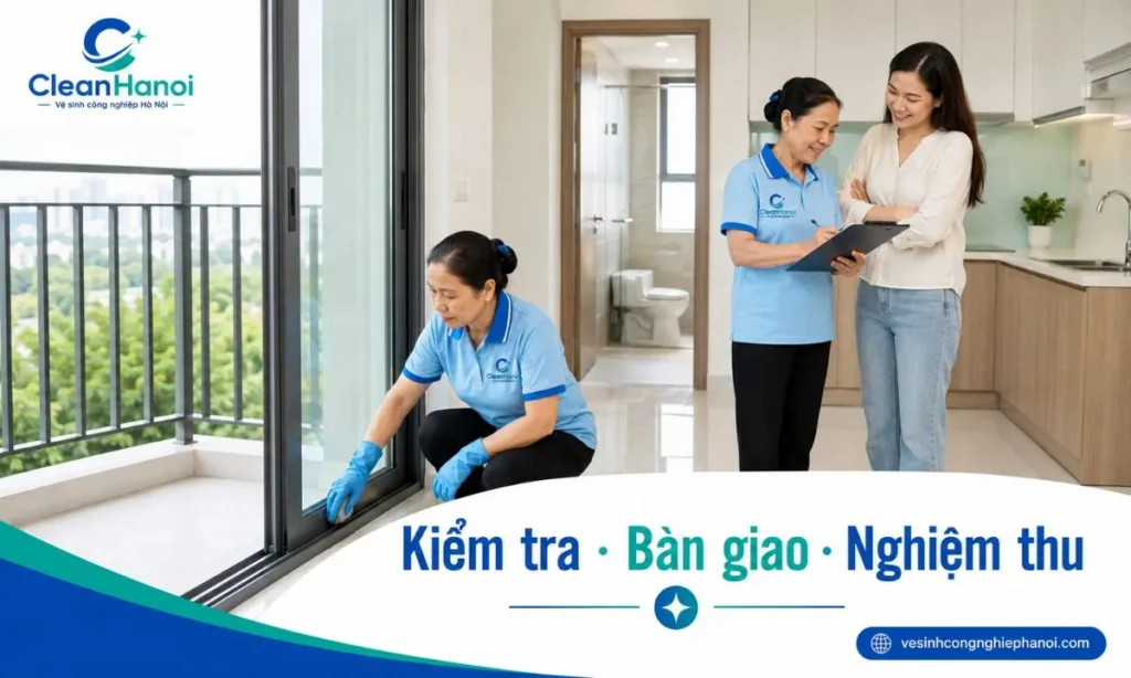 Kiểm tra bàn giao sau vệ sinh căn hộ chung cư