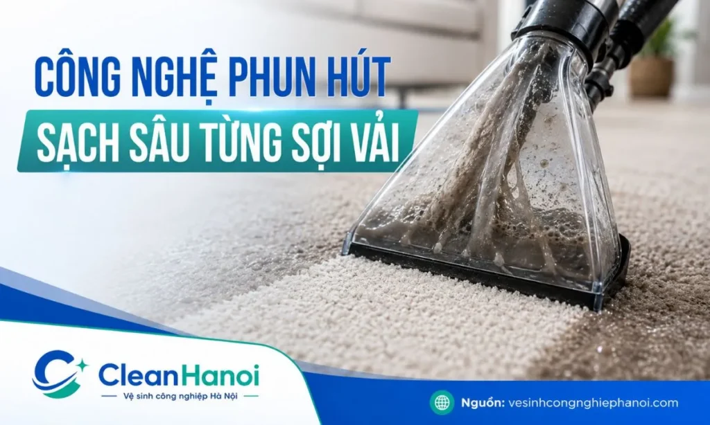Sử dụng máy giặt thảm, ghế phun hút áp lực cao thu hồi triệt để nước thải và vi khuẩn khỏi cấu trúc sợi vải