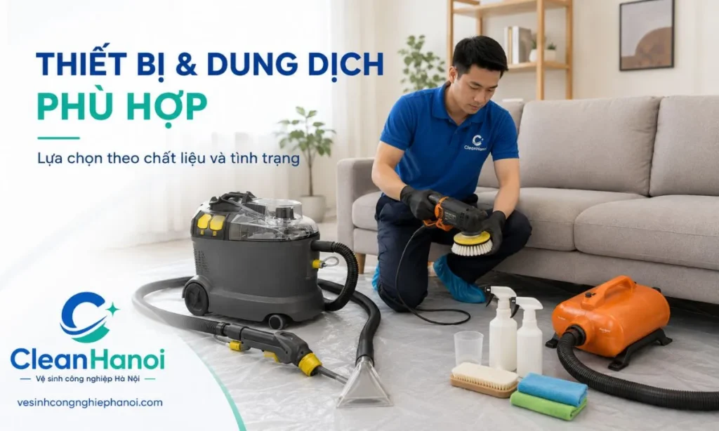 Máy phun hút, bàn chải mềm và dụng cụ vệ sinh ghế sofa