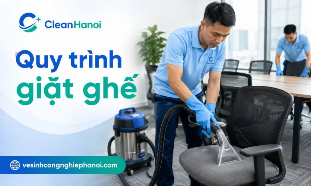 Quy trình giặt ghế văn phòng bằng máy phun hút