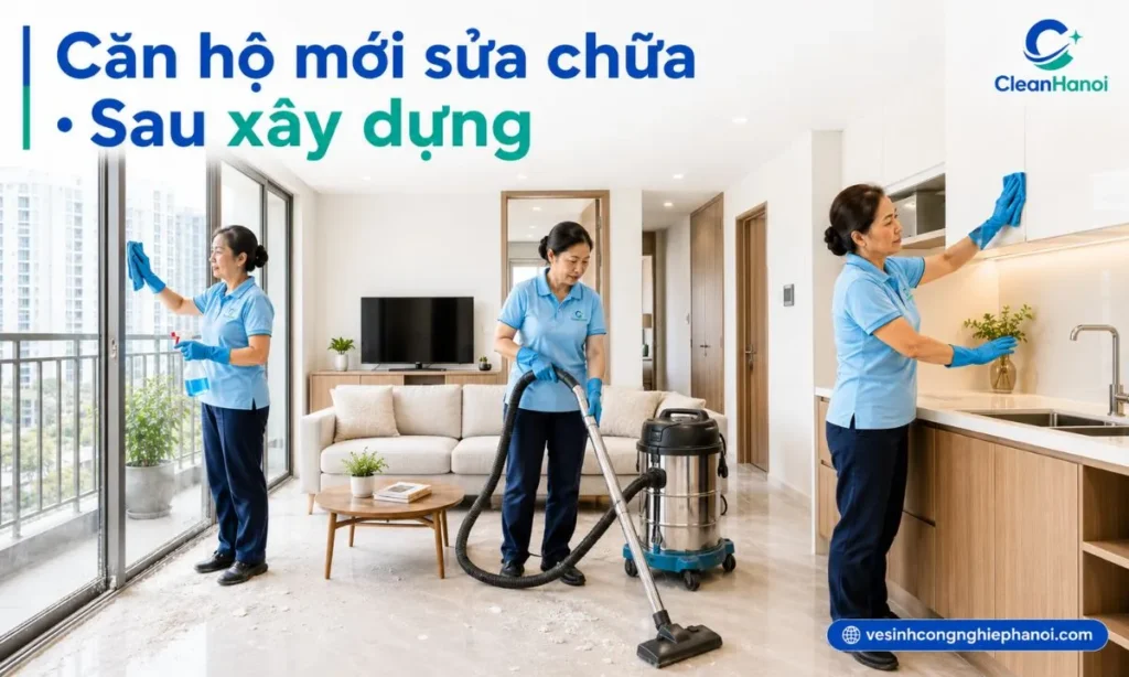 Quy trình vệ sinh căn hộ chung cư của CleanHanoi