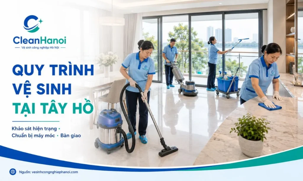Quy trình vệ sinh công nghiệp tại Tây Hồ