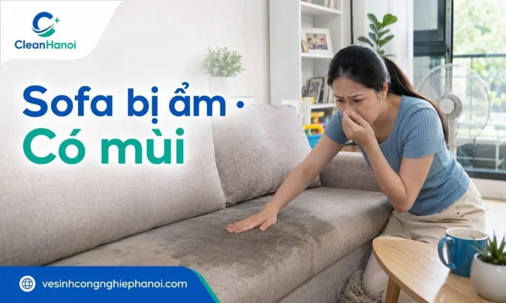 Ghế sofa bị ẩm, có mùi hôi sau khi tự giặt tại nhà