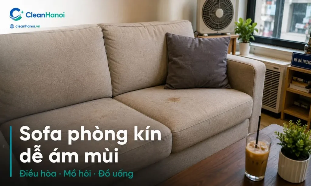 Sofa trong nhà phố, căn hộ nhỏ, văn phòng, quán cafe hoặc phòng khám tại Hai Bà Trưng dễ bám bụi, mùi điều hòa, mùi ẩm, mồ hôi, đồ ăn và nước uống.