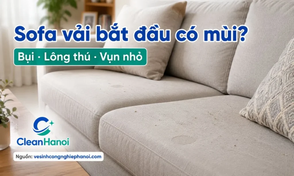 Sofa vải nên được vệ sinh khi bám bụi, tóc, lông thú cưng, vụn thức ăn, mùi sinh hoạt, mùi mồ hôi hoặc có vết trà, cà phê, sữa và nước ngọt mới đổ.