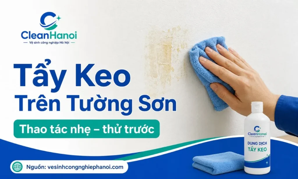 Cách tẩy keo con chó trên tường sơn không bong sơn
