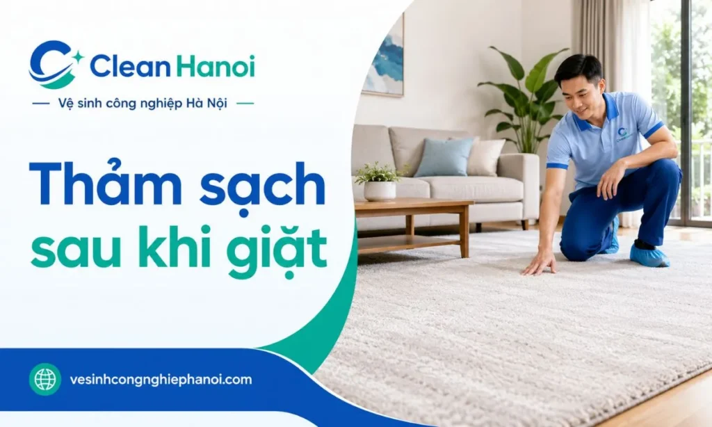 Thảm sạch sau khi giặt và bàn giao
