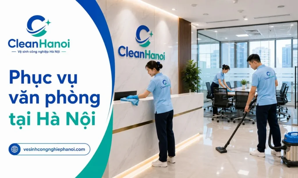 Hình ảnh thực tế dịch vụ vệ sinh văn phòng tại Hà Nội