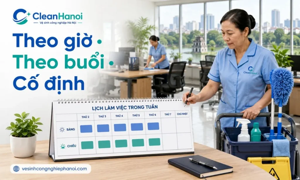 Thuê tạp vụ văn phòng theo giờ, theo buổi, theo ngày hoặc lịch cố định