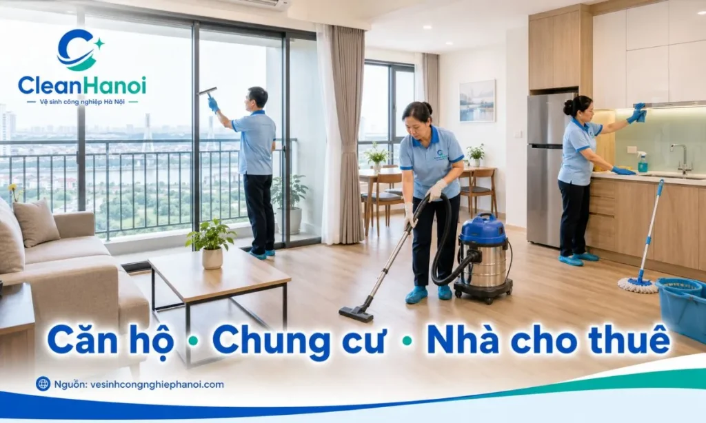 Tổng vệ sinh căn hộ chung cư tại Long Biên