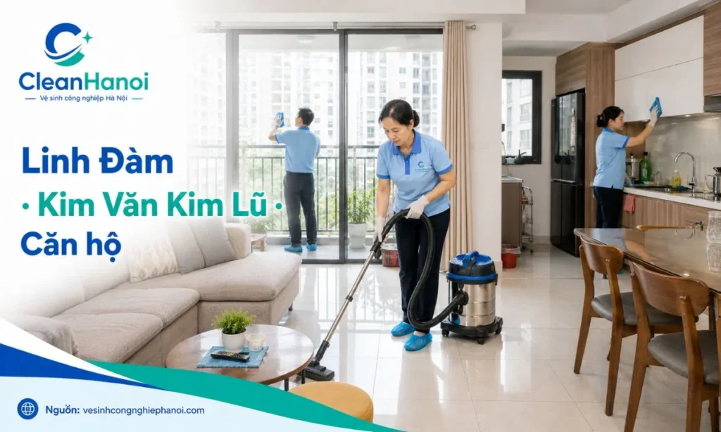 Tổng vệ sinh căn hộ Linh Đàm, Kim Văn Kim Lũ tại Hoàng Mai