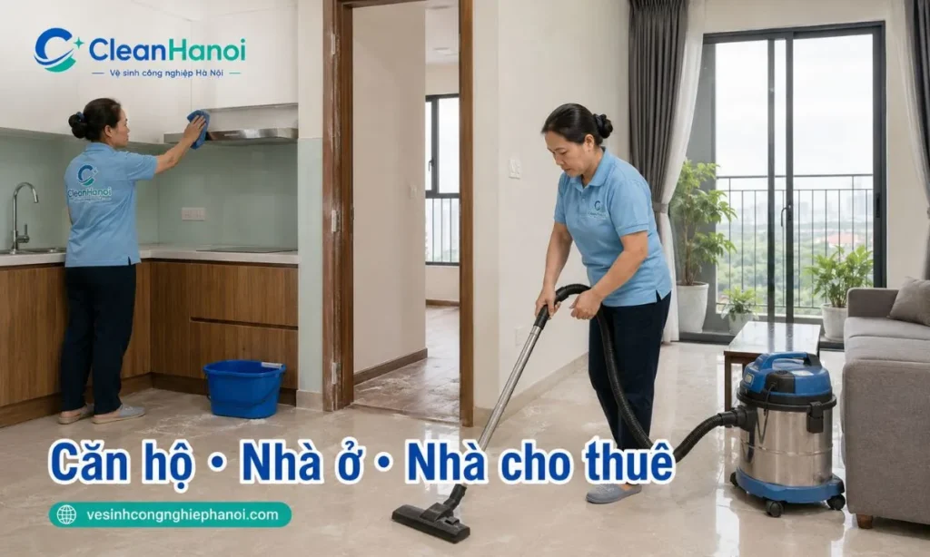 Tổng vệ sinh căn hộ, nhà ở tại Cầu Giấy