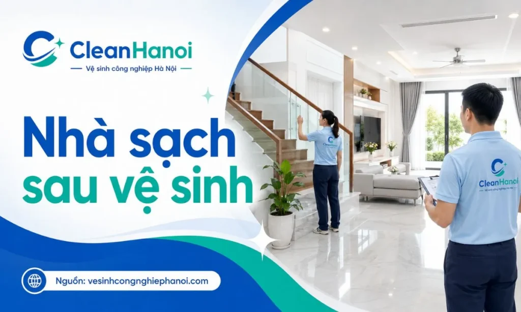 Ảnh kết quả sau khi tổng vệ sinh nhà cửa, giúp khách hàng thấy không gian sạch gọn trước khi liên hệ dịch vụ.