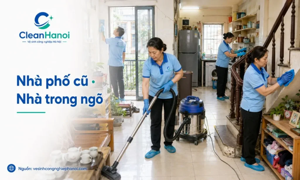 Tổng vệ sinh nhà phố cũ tại Hai Bà Trưng