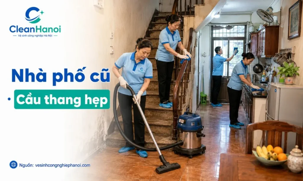 Tổng vệ sinh nhà phố cũ, nhà nhiều tầng và homestay tại Hoàn Kiếm