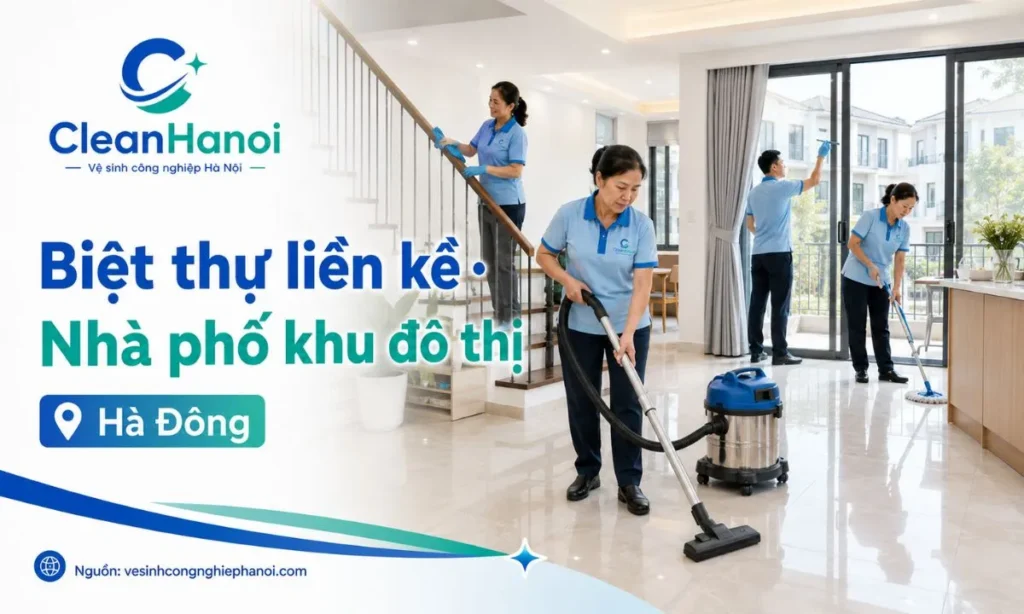 Vệ sinh biệt thự liền kề, nhà phố Hà Đông