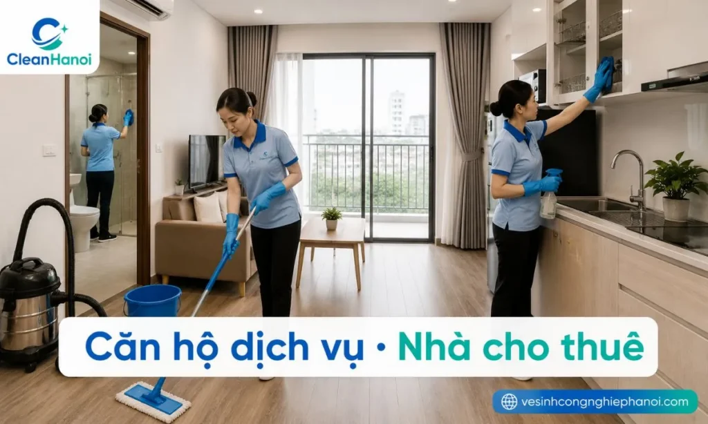 Vệ sinh căn hộ dịch vụ tại Ba Đình