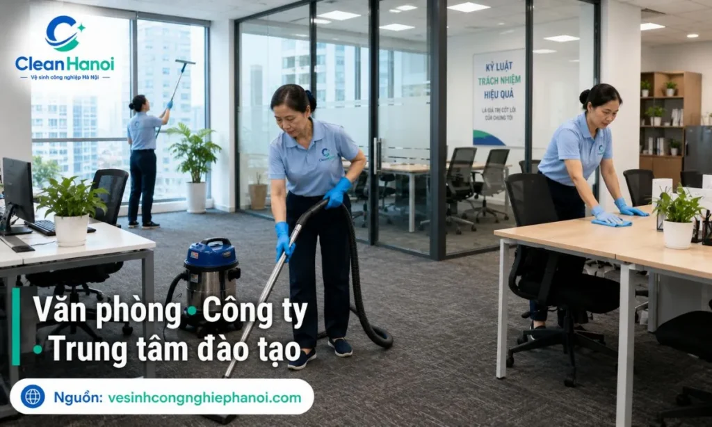 Vệ sinh công nghiệp văn phòng Cầu Giấy