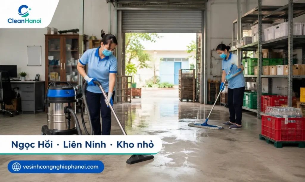 Vệ sinh kho xưởng nhỏ tại Ngọc Hồi, Thanh Trì