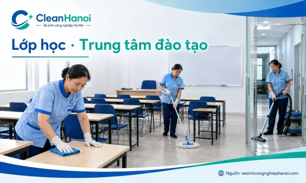 Vệ sinh lớp học và trung tâm đào tạo tại Bắc Từ Liêm