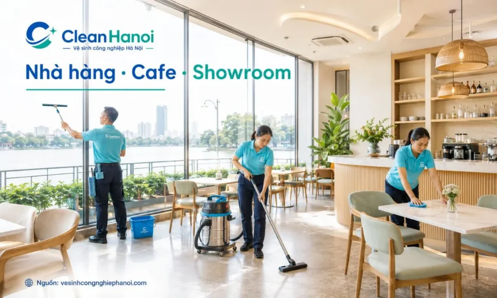 Vệ sinh nhà hàng, cafe, showroom tại Tây Hồ