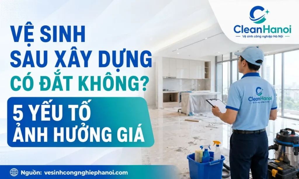 Vệ sinh sau xây dựng có đắt không và 5 yếu tố ảnh hưởng đến giá dịch vụ