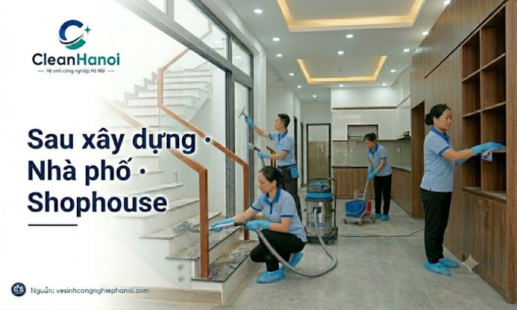 Vệ sinh sau xây dựng nhà phố tại Gia Lâm