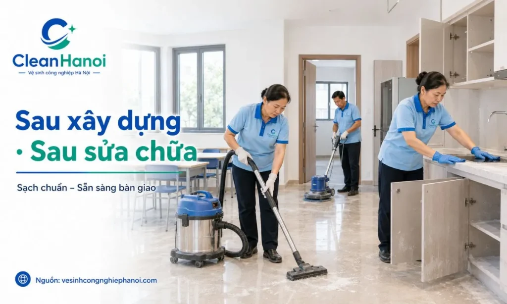 Vệ sinh sau xây dựng, sửa chữa nhà ở và mặt bằng tại Bắc Từ Liêm