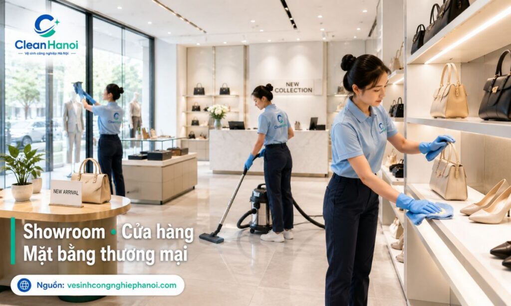 Vệ sinh showroom, cửa hàng tại Nam Từ Liêm