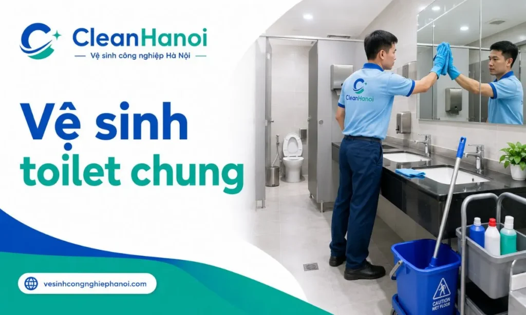 Vệ sinh toilet chung tòa nhà