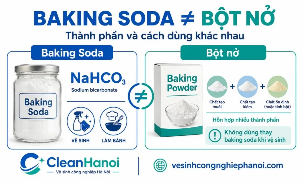 So sánh baking soda NaHCO3 với bột nở baking powder