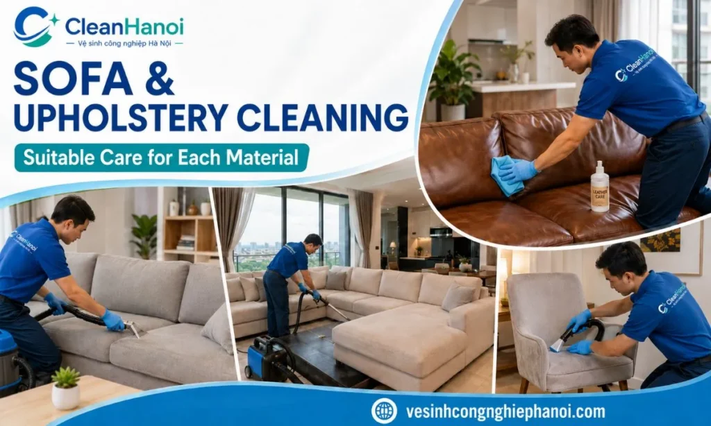 CleanHanoi cleans fabric sofas, leather sofas, velvet couches, sectional sofas, sofa beds, recliners, armchairs and other upholstered furniture.