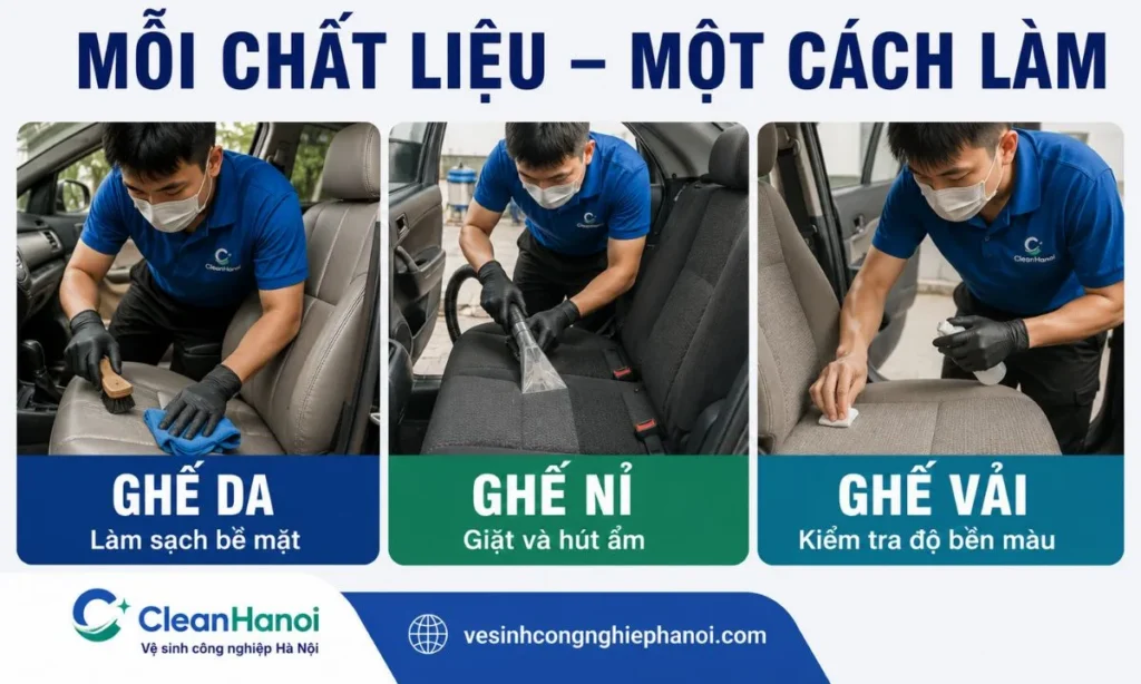 Phương pháp vệ sinh ghế da, giặt ghế nỉ và ghế vải ô tô