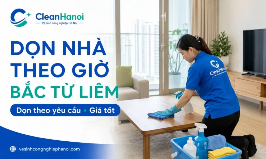 Nhân viên CleanHanoi dọn nhà theo giờ tại Bắc Từ Liêm