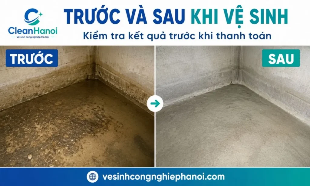 Kiểm tra đáy thành và các góc bể sau khi vệ sinh